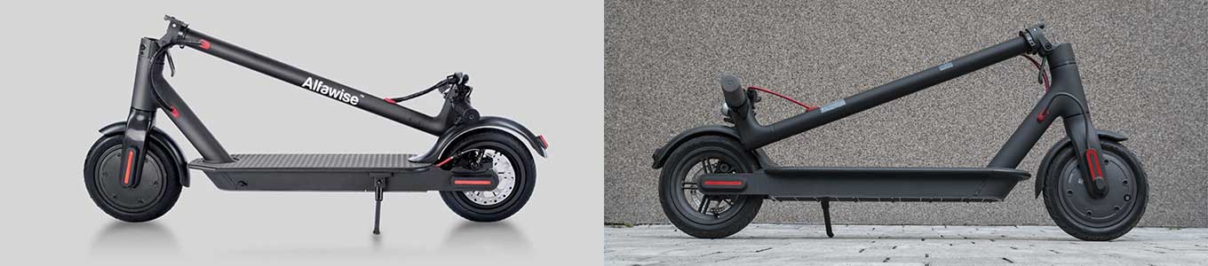 Alfawise M1 vs Xiaomi M365 Scooter (folded)