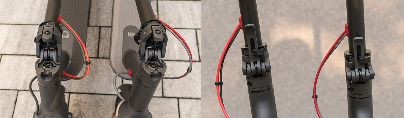 Folding Mechanism: Xiaomi Scooter Pro (left) vs Xiaomi M365 (right)