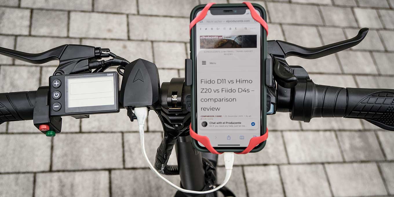 ADO A20 20" folding e-bike review - USB port for phone charger