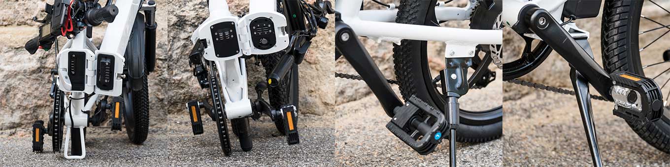 ADO A20 vs Xiaomi HIMO Z20 e-bike review - Stand when folded and unfolded