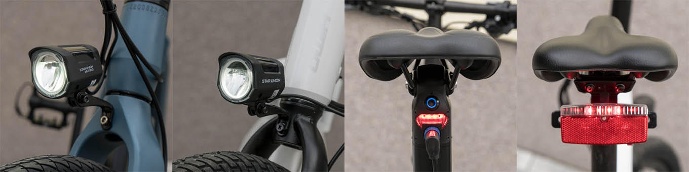 Fiido D11 vs Himo Z20 comparison - Front & Rear LED Lights