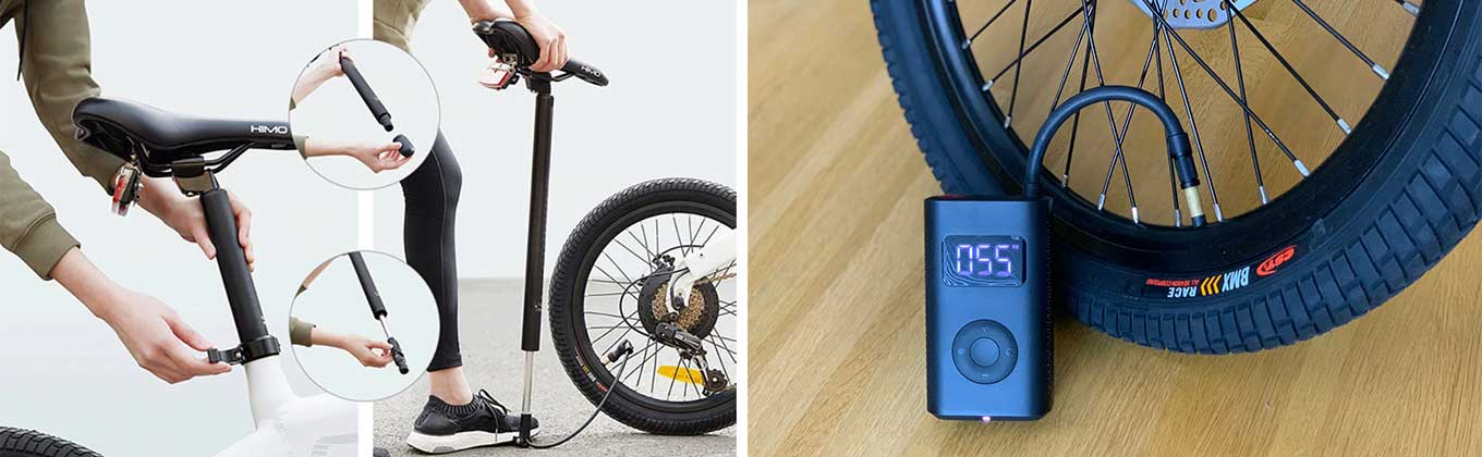Xiaomi Himo C20 / Z20: integrated air pump within seat tube / Xiaomi electric air pump