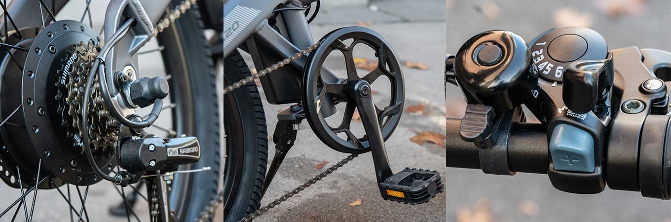 Xiaomi Himo C20 Review - 6-gear Shimano shifting system